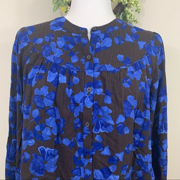 A new day| women’s Brown/Blue floral top - Picture 3 of 8